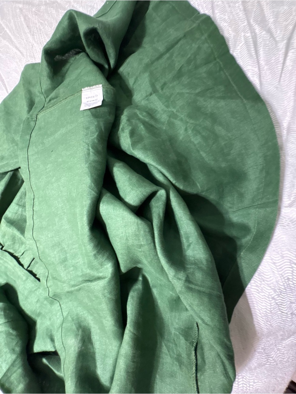 LINTICO Green Breathable 100 % Linen 3/4 Sleeves Maxi Dress Size M - Picture 12 of 14